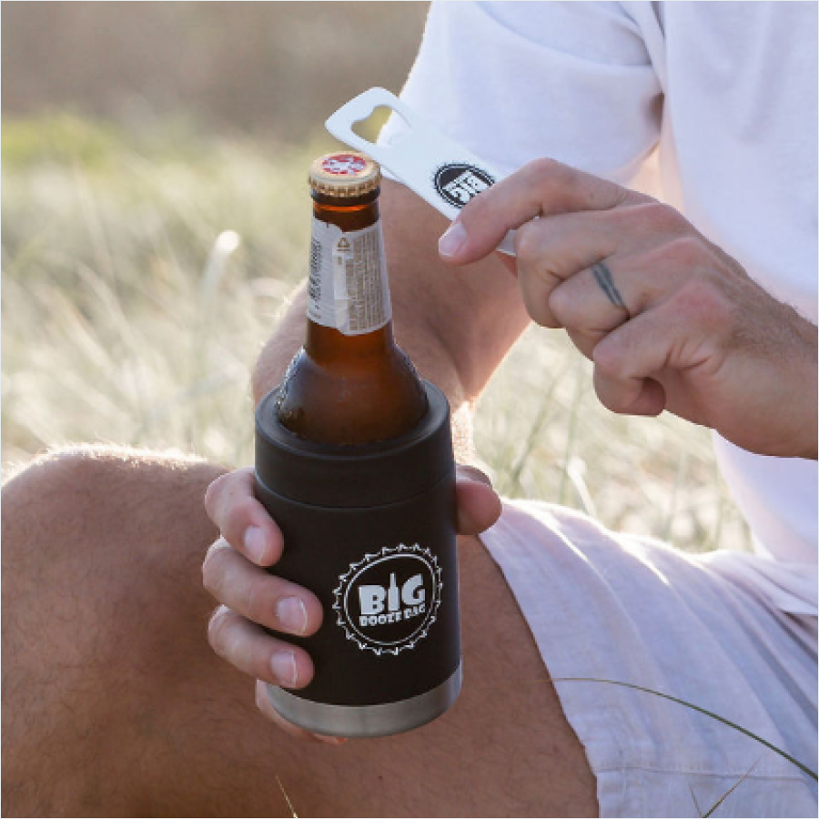 big booze bags stubby cooler insulated black_bottle opener