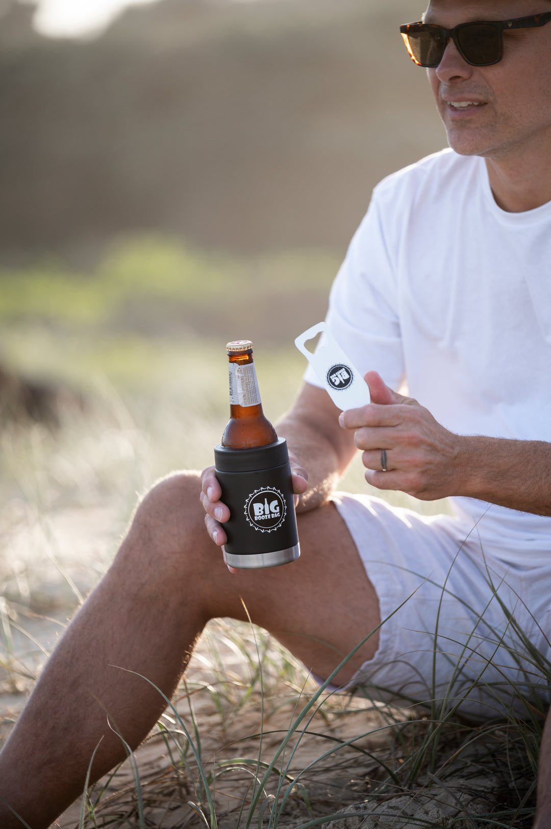 big booze bags stubby cooler insulated black with bottle opener