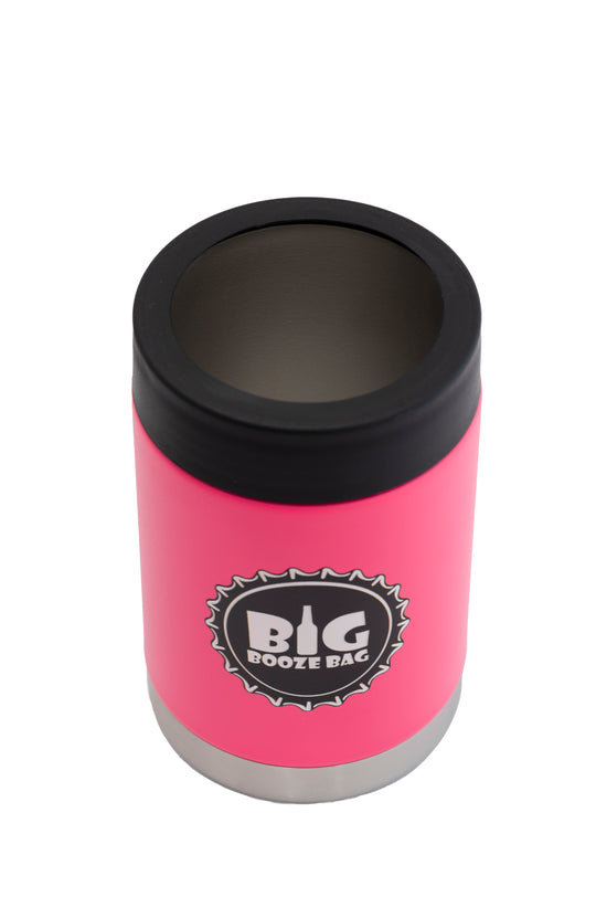 big booze bags stubby cooler insulated pink.
