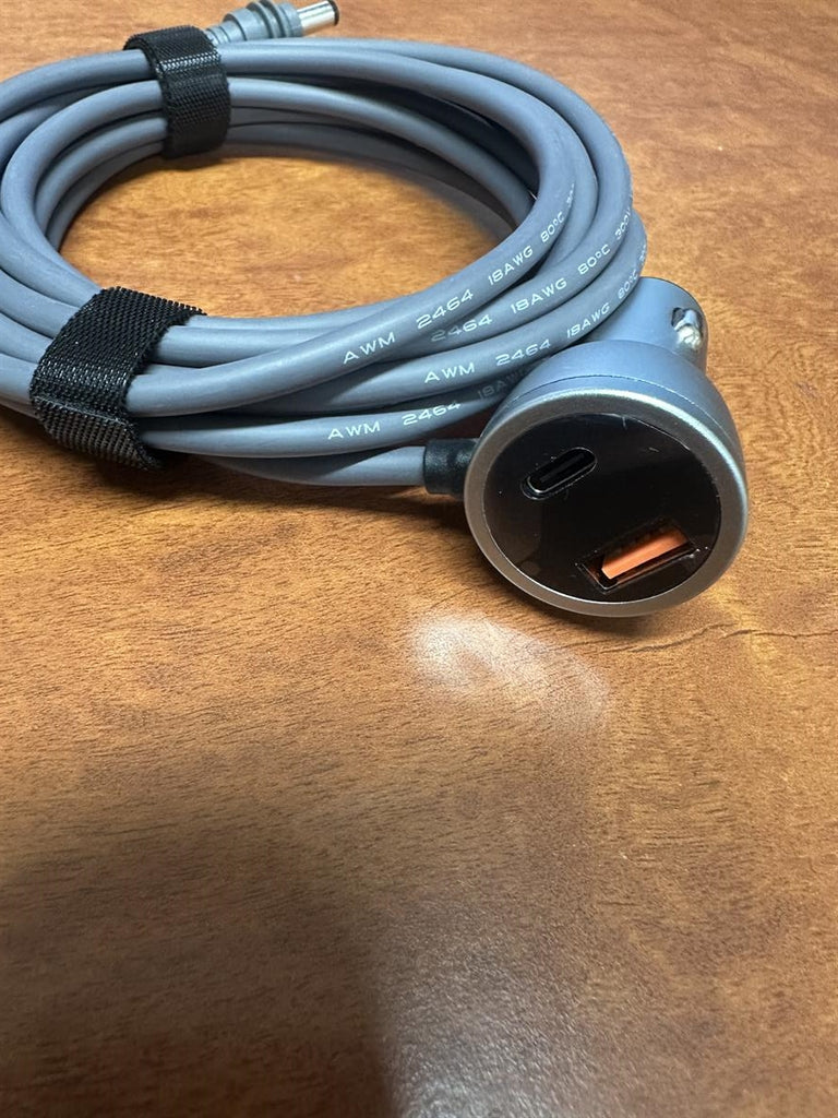 Starlink Mini Car Power Cable with Dual USB Car Charger (12V-24V) + Voltmeter