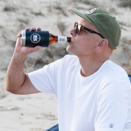 big booze bags stubby cooler insulated black in use